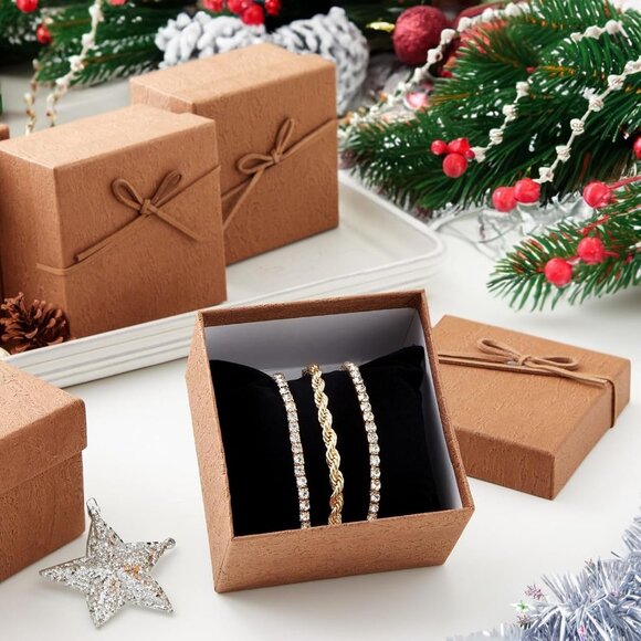 6 Pack Small Gift Boxes Velvet Pillow 3.5 x 3.5 in - Picture 9 of 9